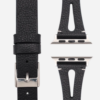 Schmales florales Kunstleder Armband für Apple Watch – kompatibel mit Series 1-11, SE, Ultra 2 & Ultra 3 – zweite Ansicht