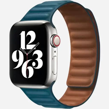 Apple Watch Lederarmband Grau – Bumpy Echtleder mit Magnetverschluss – 38–49 mm | bandkult® – Für Series 1–11, SE (1.–3. Gen.), Ultra, Ultra 2 & Ultra 3