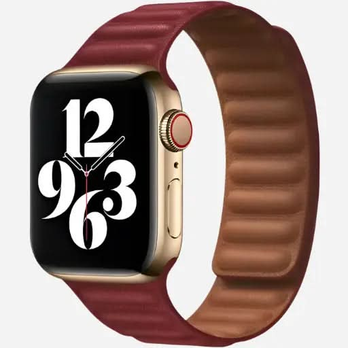 Apple Watch Lederarmband Grau – Bumpy Echtleder mit Magnetverschluss – 38–49 mm | bandkult® – Für Series 1–11, SE (1.–3. Gen.), Ultra, Ultra 2 & Ultra 3 – zweite Ansicht