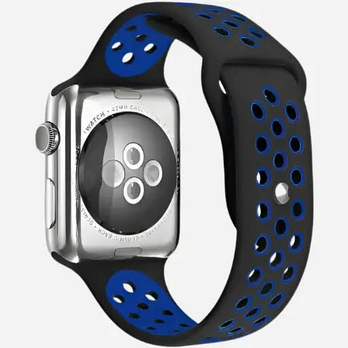 Apple Watch Sportarmband 38–49 mm – Sport Plus Silikonband Schwarz/Grau | bandkult® – Für Series 1–11, SE (1.–3. Gen.), Ultra, Ultra 2 & Ultra 3