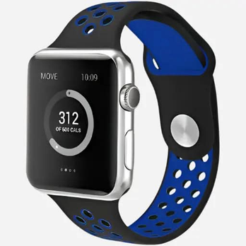 Apple Watch Sportarmband 38–49 mm – Sport Plus Silikonband Schwarz/Grau | bandkult® – Für Series 1–11, SE (1.–3. Gen.), Ultra, Ultra 2 & Ultra 3 – zweite Ansicht