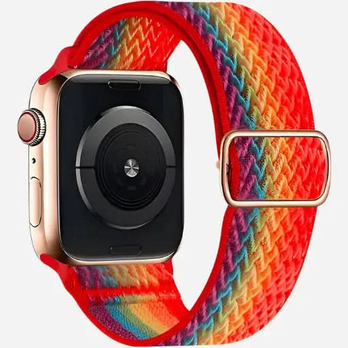 Apple Watch Armband 38–49 mm – W Texture Nylon Elastikband | Bunt | bandkult® – Für Series 1–11, SE (1.–3. Gen.), Ultra, Ultra 2 & Ultra 3