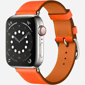 Apple Watch Lederarmband 38–49 mm – Torino Echtleder Orange | bandkult® – Für Series 1–11, SE (1.–3. Gen.), Ultra, Ultra 2 & Ultra 3