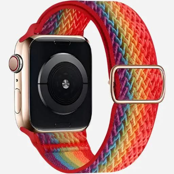 Apple Watch Nylonarmband 38–49 mm – W Texture Elastikband Schwarz | bandkult® – Für Series 1–11, SE (1.–3. Gen.), Ultra, Ultra 2 & Ultra 3 – zweite Ansicht