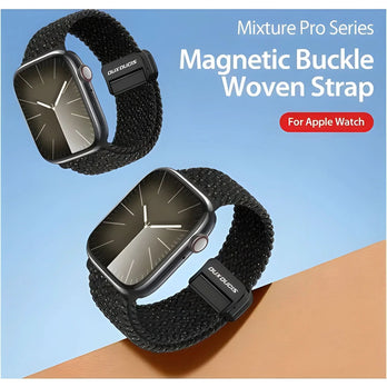 Apple Watch Armband 38–49 mm – Dux Ducis Mixture Pro Nylon mit Magnetverschluss | Schwarz – zweite Ansicht