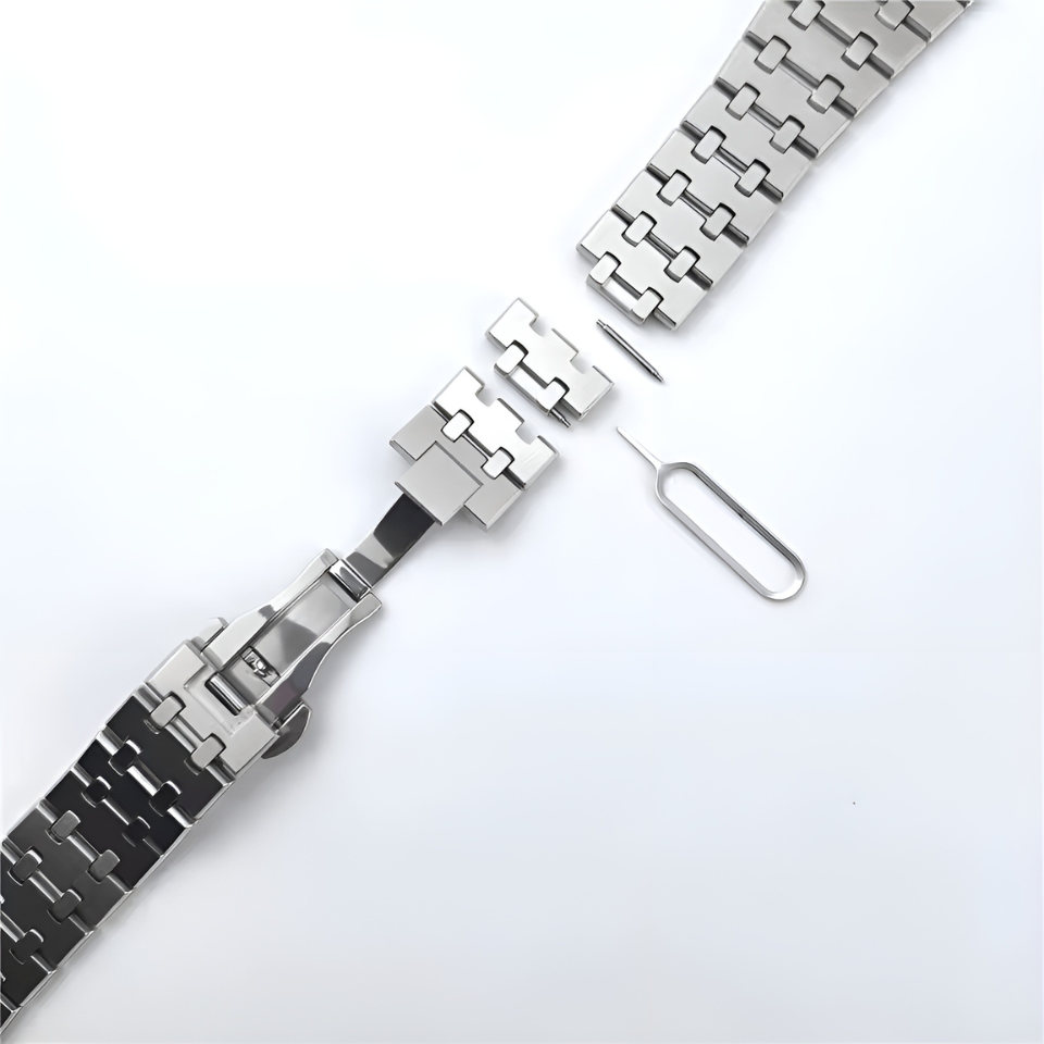 TitanLink™ – Klassisches Edelstahl-Armband für Apple Watch – Für Series 3–11, SE (1.–3. Gen.), Ultra, Ultra 2 & Ultra 3