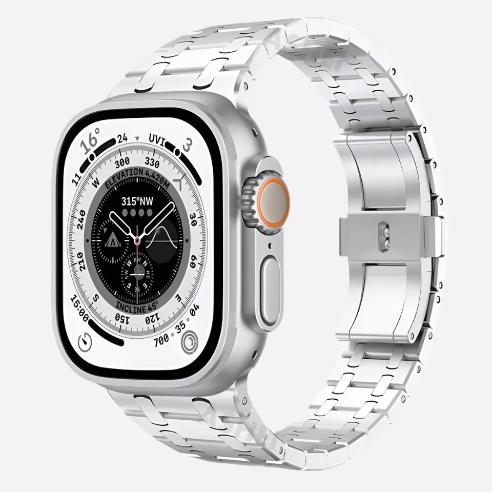 TitanLink™ – Klassisches Edelstahl-Armband für Apple Watch – Für Series 3–11, SE (1.–3. Gen.), Ultra, Ultra 2 & Ultra 3