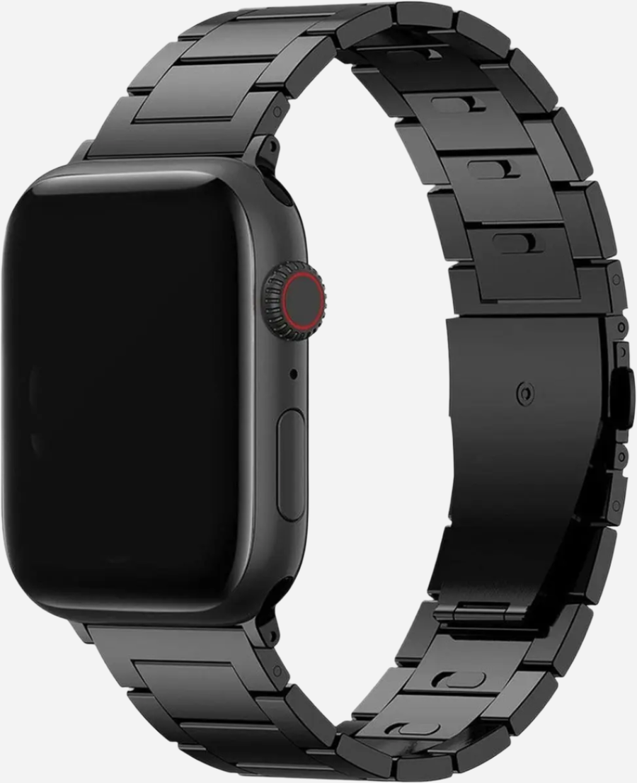 MillesTECband Sydney Titan Apple Watch Armband Faltschließe - 49/46/45/44 mm - Schwarz MillesTEC