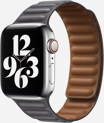 Apple Watch Lederarmband – Bumpy Grau mit Magnetverschluss (44–49 mm) | bandkult® – Für Series 1–11, SE (1.–3. Gen.), Ultra, Ultra 2 & Ultra 3