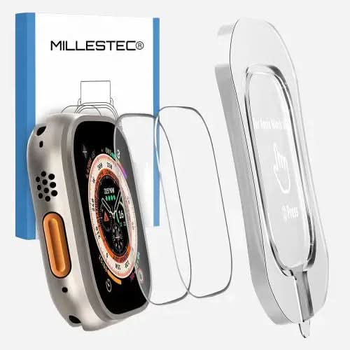 CRYSTAL CLEAR Displayschutz Apple Watch Ultra Schutzfolie GLAS für Apple Watch Ultra 49 mm - 2er Set MillesTEC